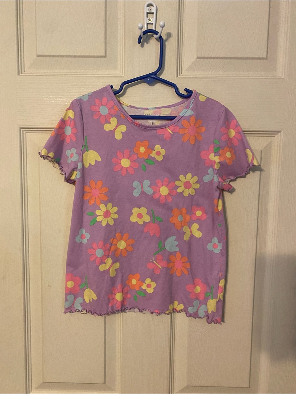 Garanimals Lavender Short Sleeve Tee with Colorful Floral Print